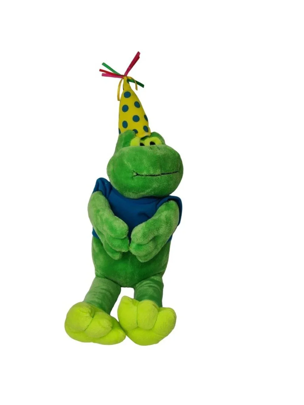 1994 Vintage The Petting Zoo Happy Birthday Green Frog Plush Stuffed Animal 19